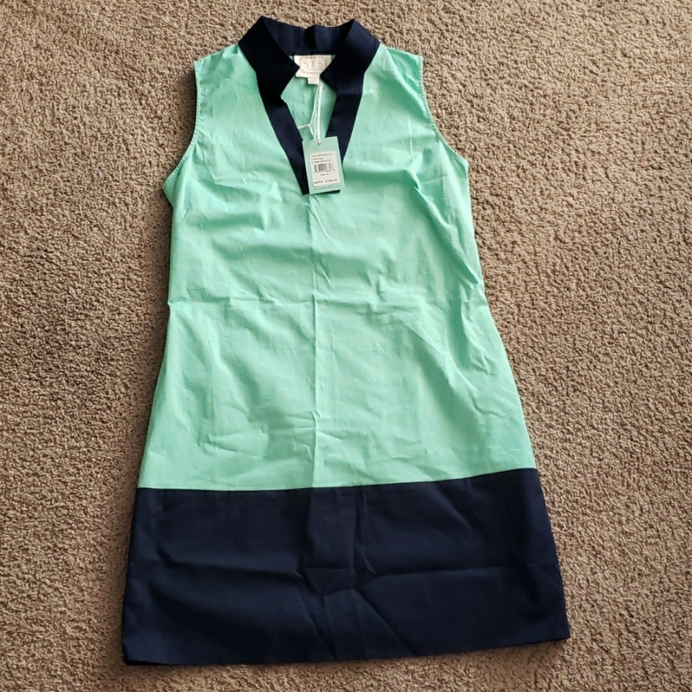 Sail to Sable NWT Mint Navy Shift Dress Coastal Prep Resort Size M